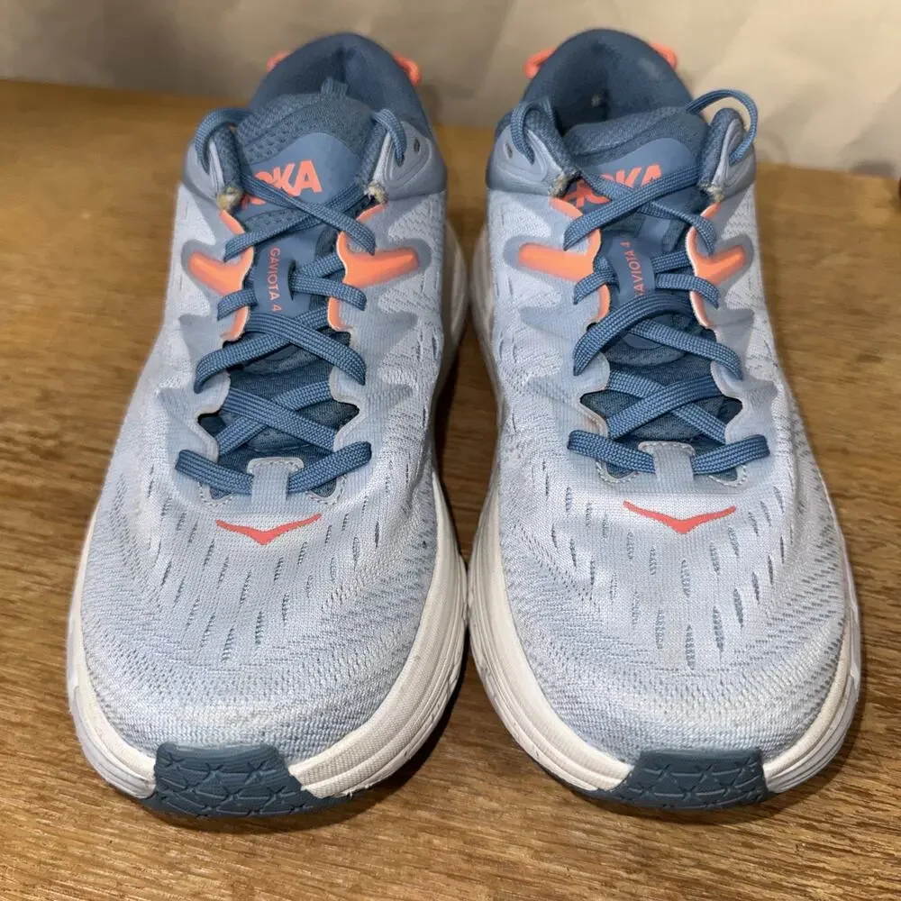 Women's Hoka One One Gaviota 4 Sz9B Road Running Shoes Blue Fog Plein Air